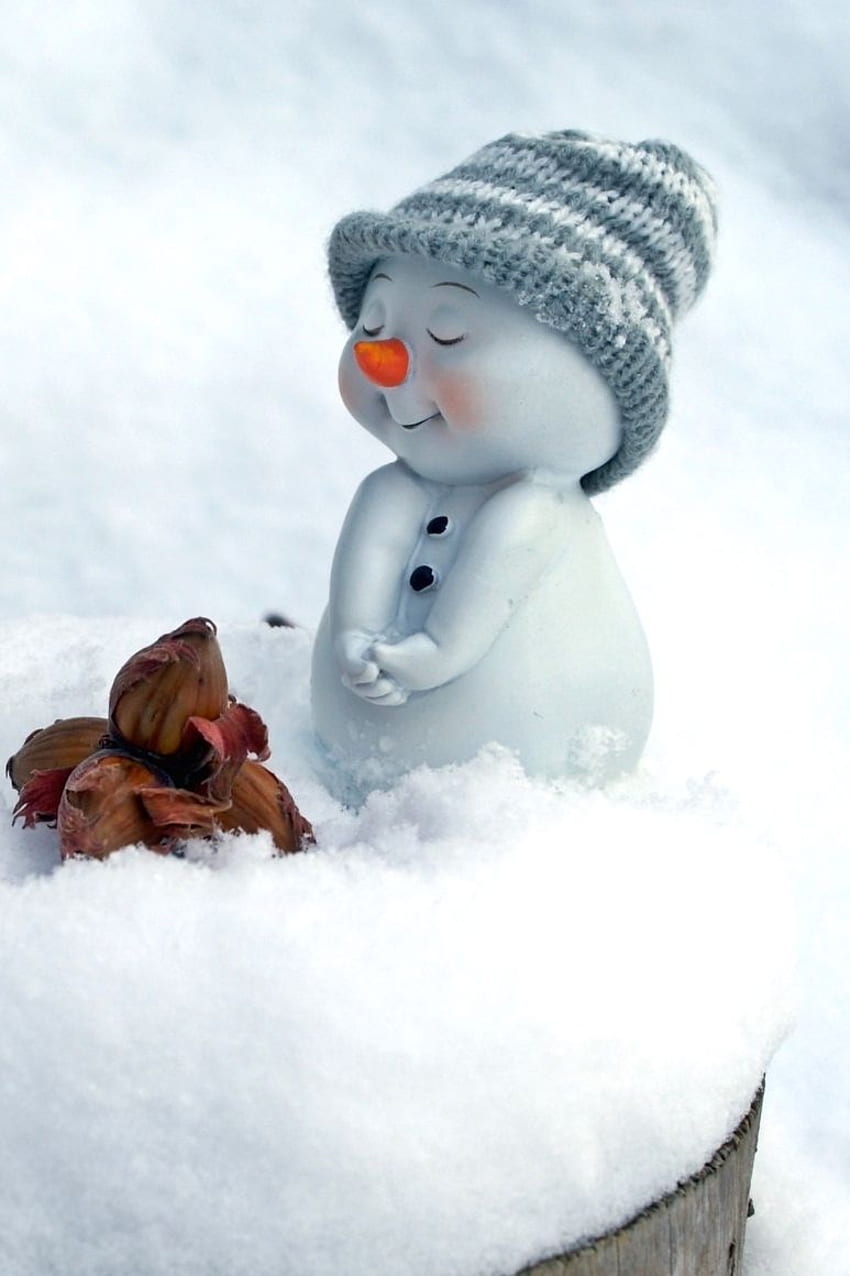 Cute Christmas Snowman 4K Ultra HD Mobile Wallpaper
