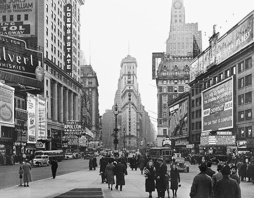 Vintage Nyc Times Square Oldies Siyah Beyaz - New York HD duvar kağıdı