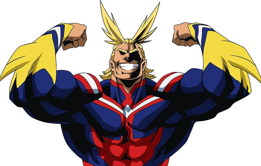 Smile, Anime, Blonde, Hero, Pose, Manga - All Might - & Background, All Might My Hero Academia HD wallpaper