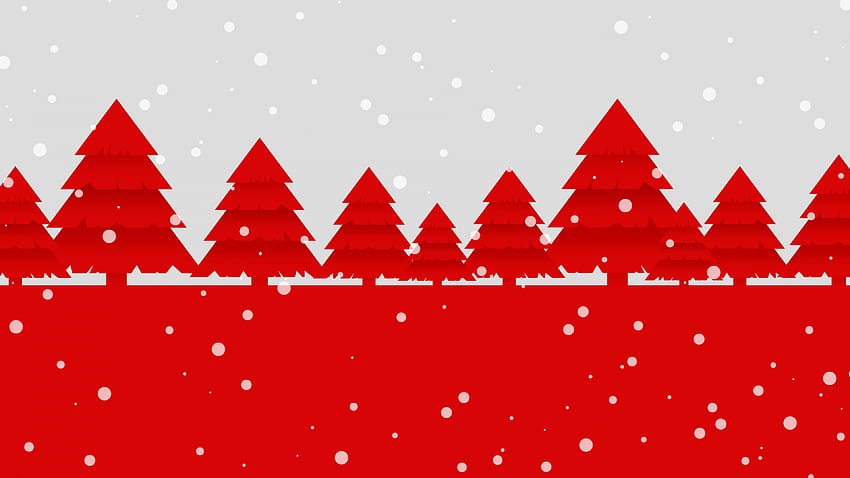 Merah, pohon pinus, Natal, abstrak , , U 16:9, Layar lebar Wallpaper HD