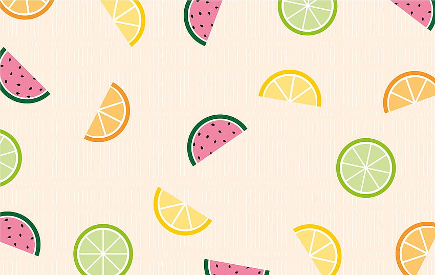 Nada diz o verão como frutas cítricas e melancia - padrão de frutas - e fundo, lindo padrão de verão papel de parede HD