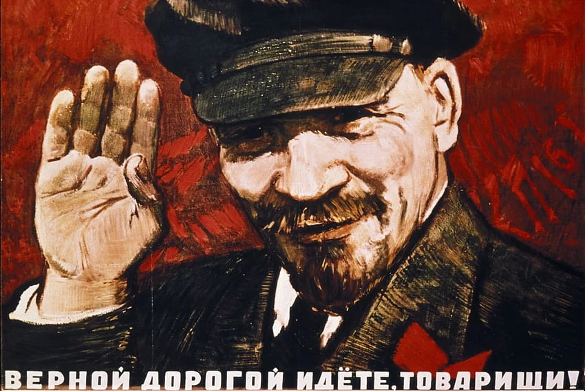 공산주의 선전 포스터는 러시아 선전의 예술과 이데올로기를 보여줍니다. HD 월페이퍼