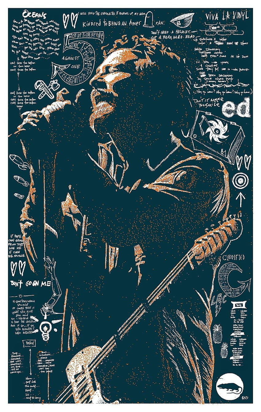 Eddie Vedder Poster By Brian Methe - Eddie Vedder Playing HD phone wallpaper