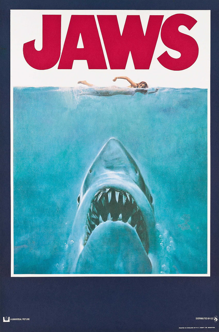 Jaws ⋆ โปสเตอร์หนังย้อนยุคRetro Movie Poster วอลล์เปเปอร์โทรศัพท์ HD