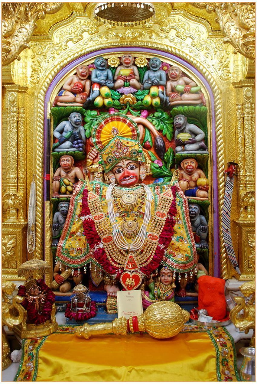 Shri Hanuman Mandir, Sarangpur, Gujarat, India está dedicado al Señor fondo de pantalla del teléfono