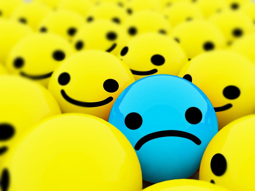 Trauriges Gesicht . Smileys & Emojis, Kawaii Emoticon HD-Hintergrundbild