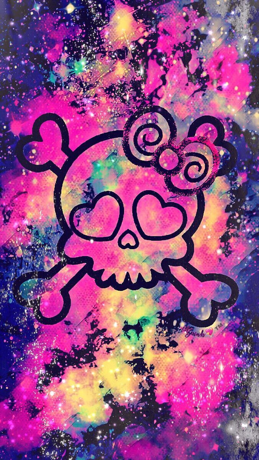 Girly Skull For Mobile, Black and Pink Skull HD phone wallpaper