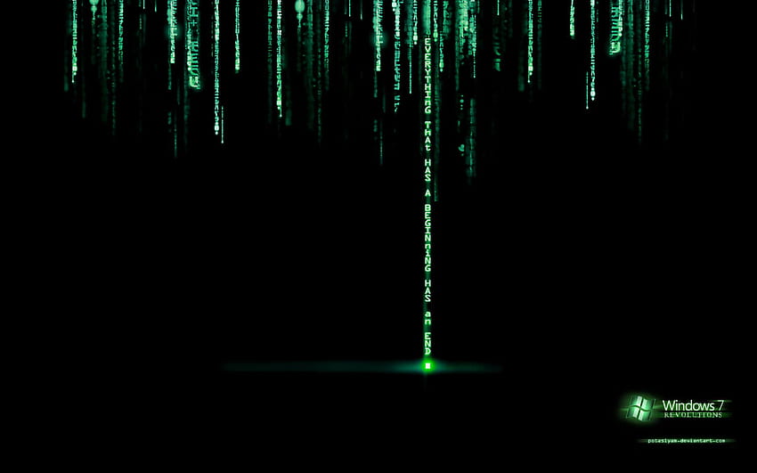 Matrix-Code-String schwarze Fenster und HD-Hintergrundbild