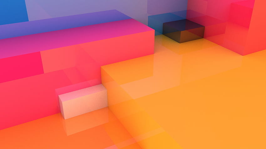 3D Colors of the sunset render, Geometric, White, Render, Cube, Light, Pink, 1920, Yellow, 1920x1080, Cinema4D, 3D, Cubes, Blue, sunset, Orange, Black, Geometry, CG, 1080, CGI, , Glow, Shiny HD wallpaper