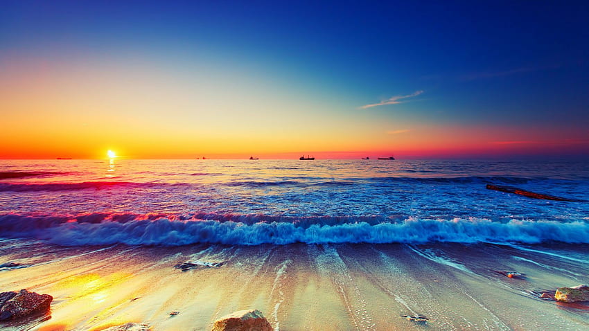 Ocean Beach Sunrise - , Ocean Beach Sunrise Background on Bat, Colorful Ocean Sunset HD wallpaper