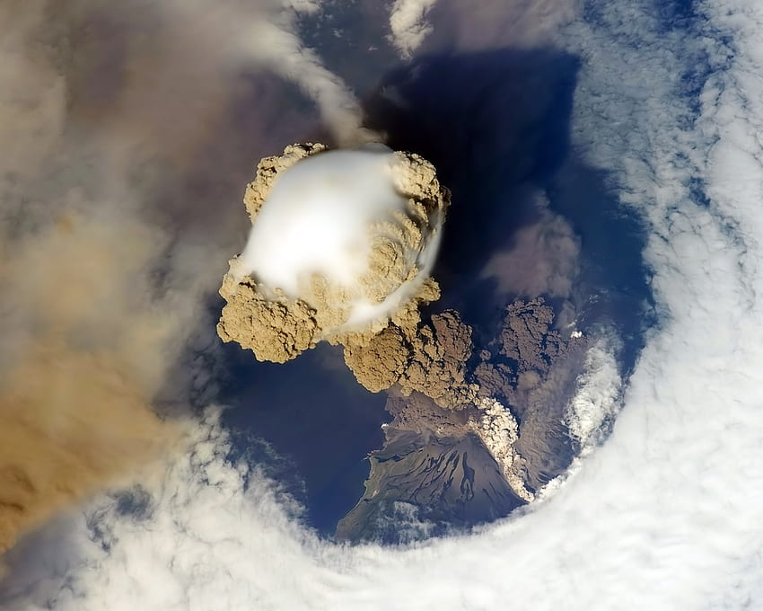 Erupção, cinzas, vulcão, nuvem papel de parede HD