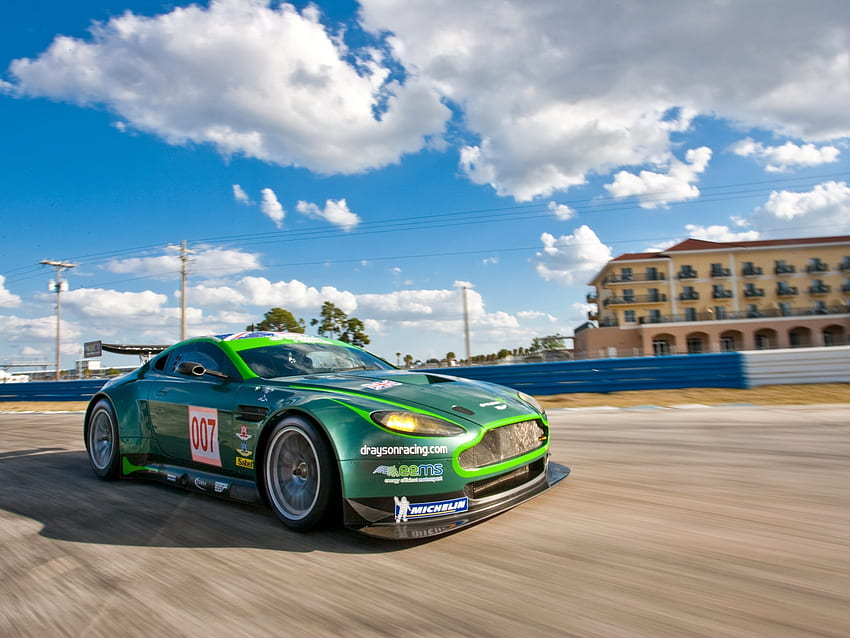 Olahraga, Aston Martin, Mobil, Tampak Samping, Kecepatan, 2009, V8, Vantage Wallpaper HD