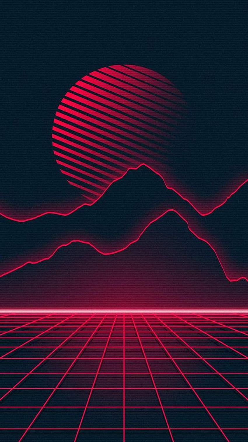 Red and Black Vaporwave Phone - For Tech, Red Grid HD phone wallpaper