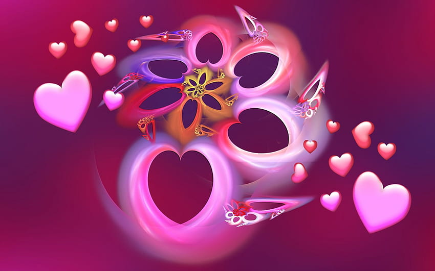 LOVE IS PINK, , abstract, love, pinks HD wallpaper
