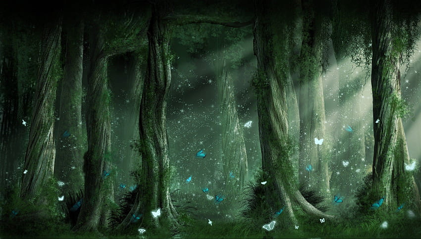 Dark Forest -, Pixel Forest HD wallpaper