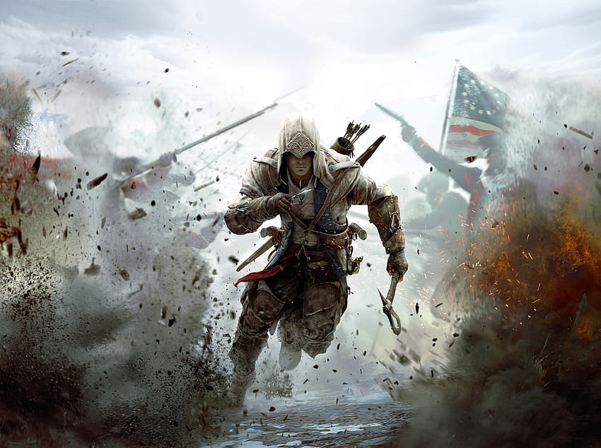 Assassin's Creed 3, game, Assassin run HD wallpaper