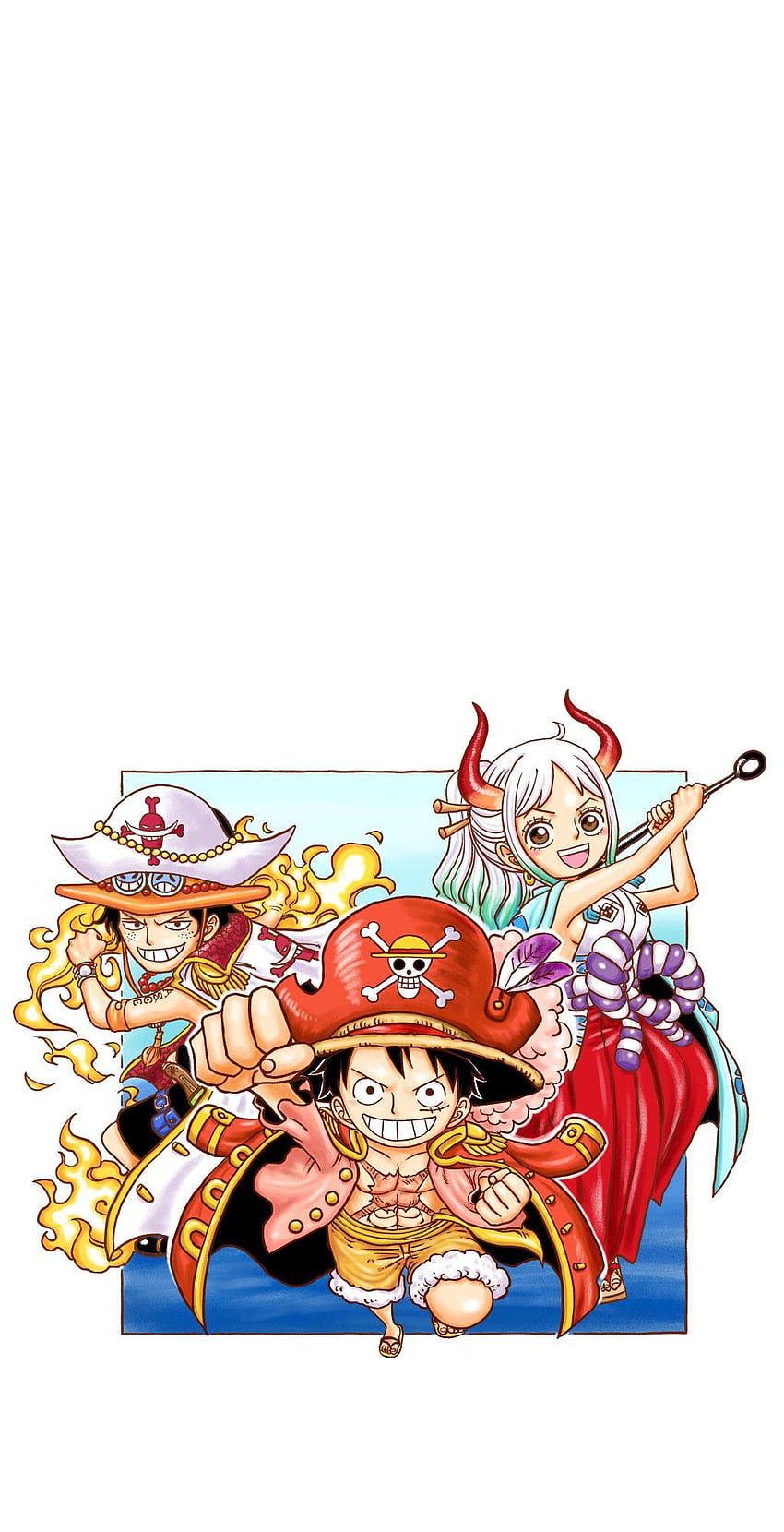 Luffy, Ace, Wano, 일본 애니메이션, 원피스, 만화, Onigashima, Yamato HD 전화 배경 화면