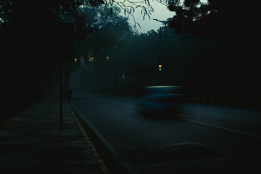 Dunkel, Silhouette, Auto, Bewegung, Verkehr, Düster HD-Hintergrundbild
