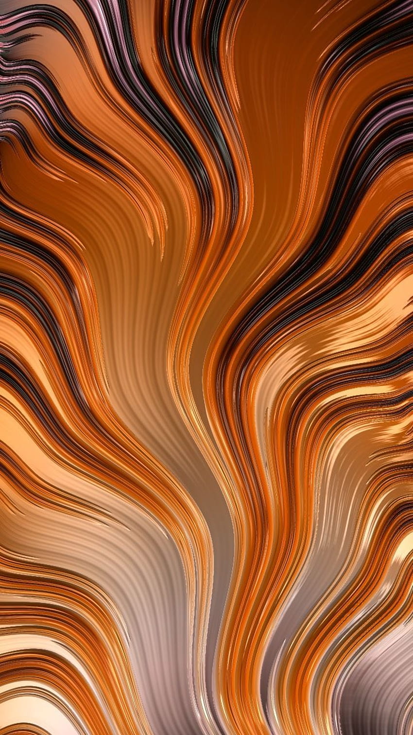 Sztuka fraktalna. Wzór w stylu art deco, ładna, pomarańczowa tekstura Tapeta na telefon HD