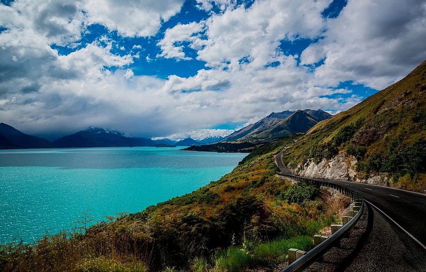 road, mountains, New Zealand, New Zealand, Queenstown HD wallpaper