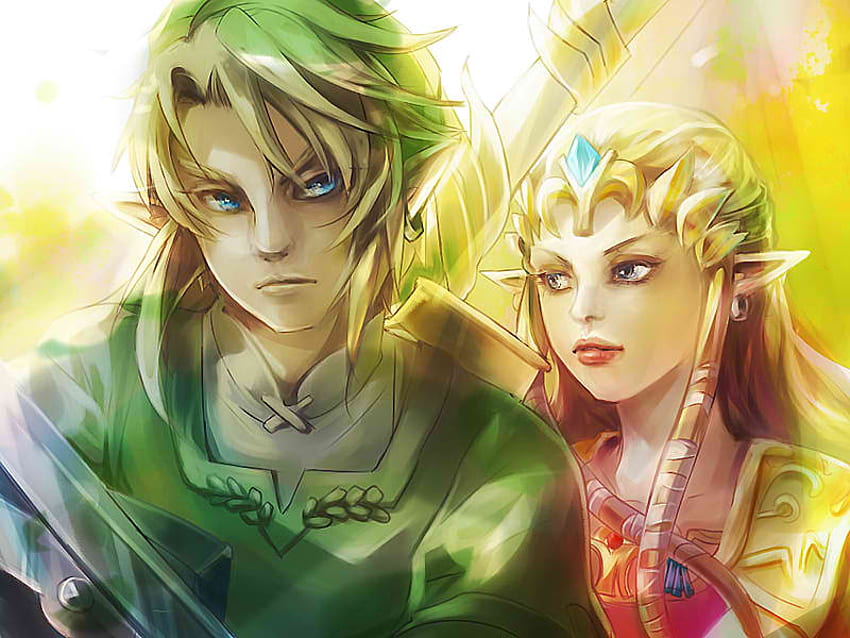 Zelda and Link, zelda, น่ารัก, วิดีโอเกม, ลิงก์ วอลล์เปเปอร์ HD
