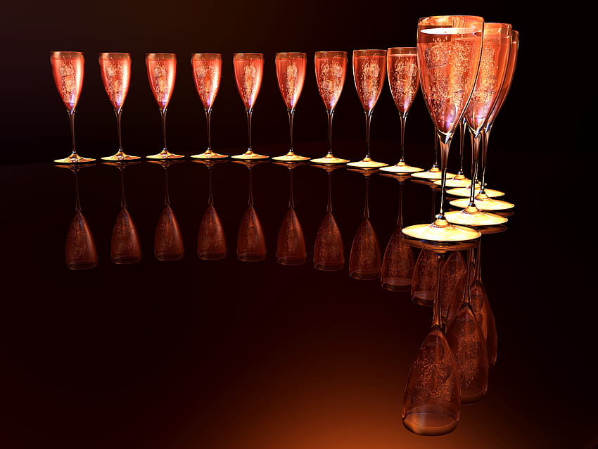 Sparkling wine Reflection Food Stemware, 6400x4800 HD wallpaper