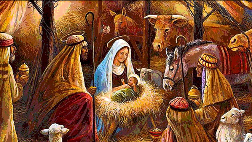 Chrystus się narodził. Chrystus się rodzi, odrodzone i nowo narodzone dzieci, narodziny Jezusa Tapeta HD