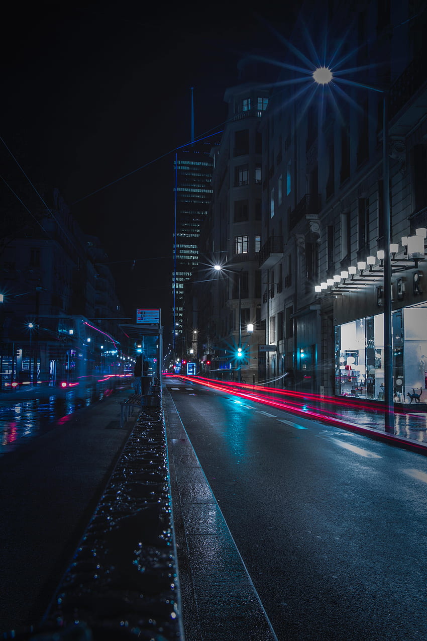 Cities, Building, Road, Night City, Illumination, Lighting HD phone wallpaper