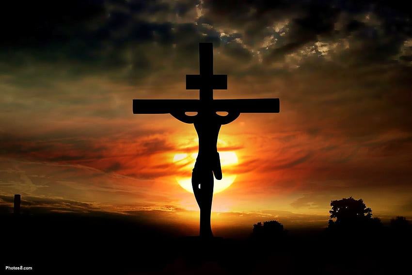 Jezus Chrystus na tle krzyża, dziewczęcy krzyż chrześcijański Tapeta HD
