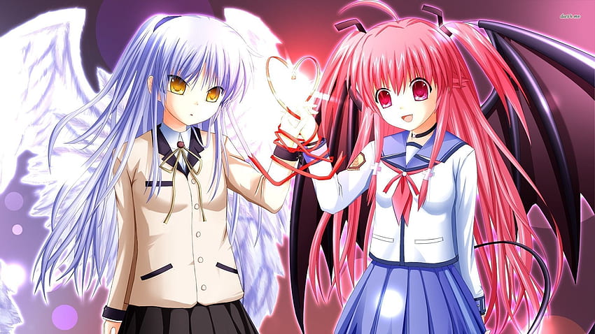 Yui and Angel holding hands - Angel Beats! - Anime HD wallpaper