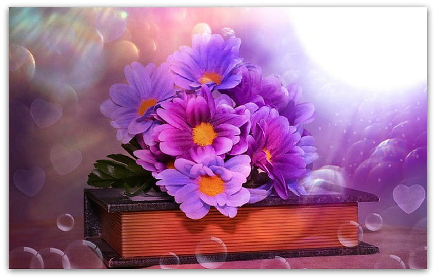 flores lila, natur, flores, lila, pintura papel de parede HD
