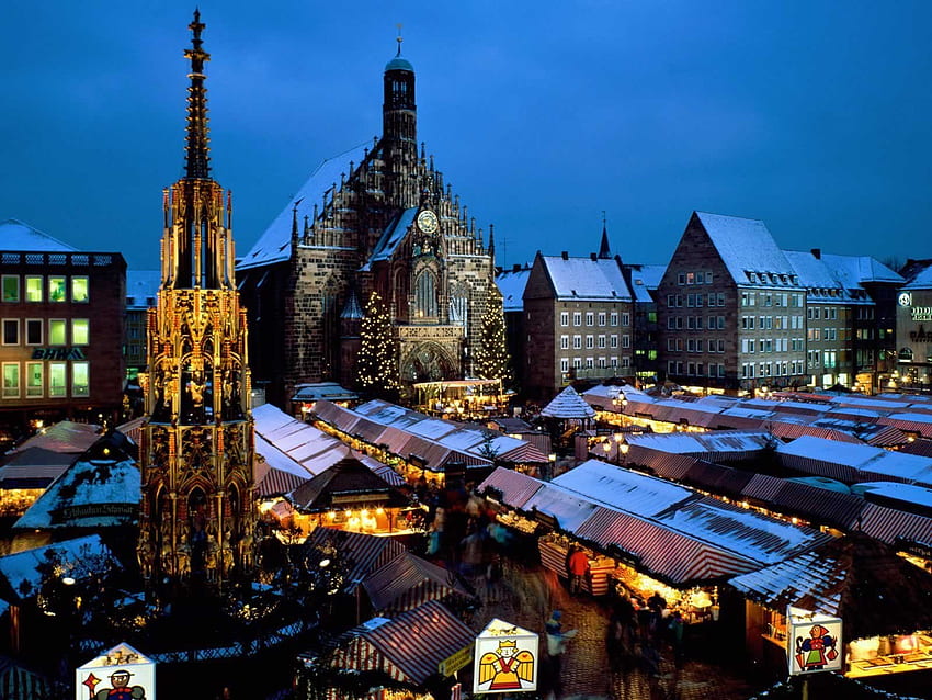 Christkindl Market Nuremberg Bavaria Germany, German Christmas HD wallpaper