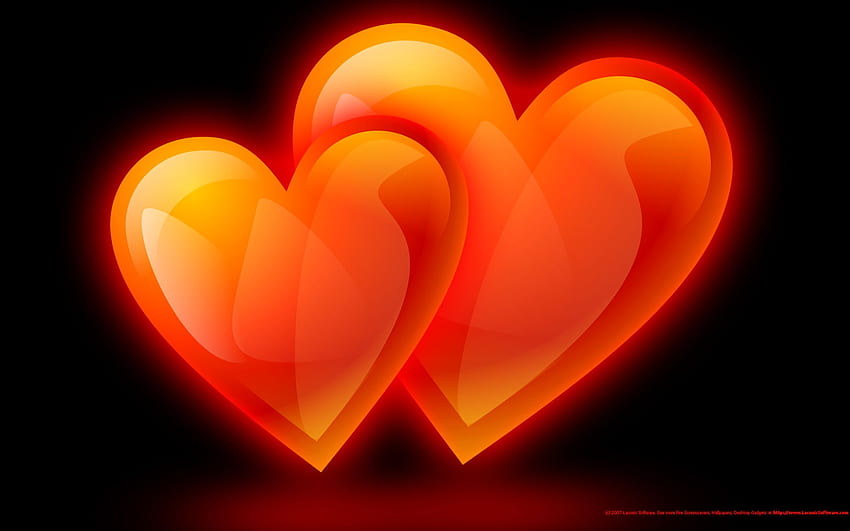 Kalp - Cuore arancione e nero - e , cuore rosso e nero Sfondo HD