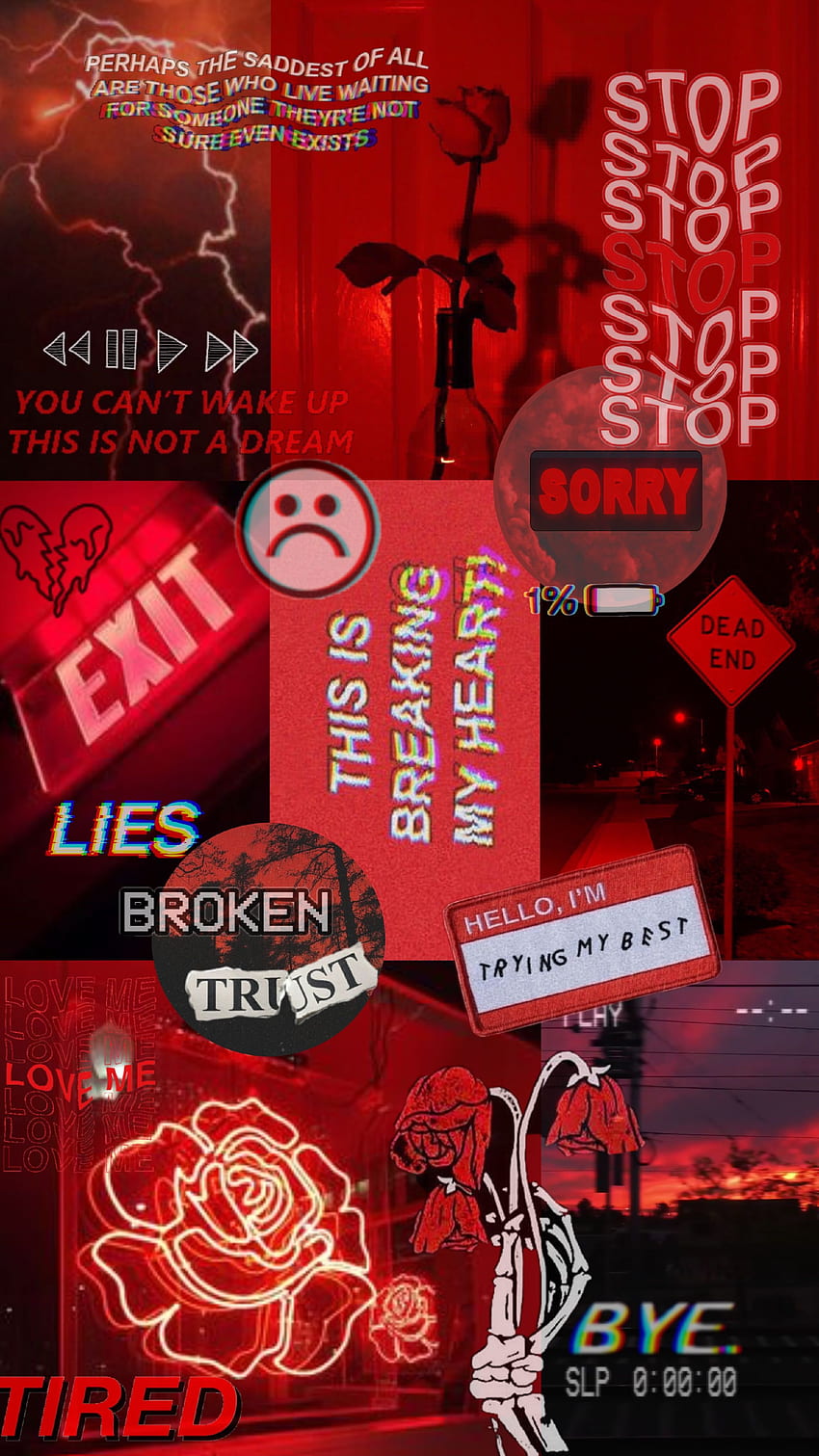 Vintage. iPhone tumblr aesthetic, Bad girl , Red, Red Aesthetic Collage ...