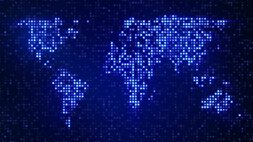 Video de alta resolución de bucle de mapa de mundo azul digital fondo de pantalla