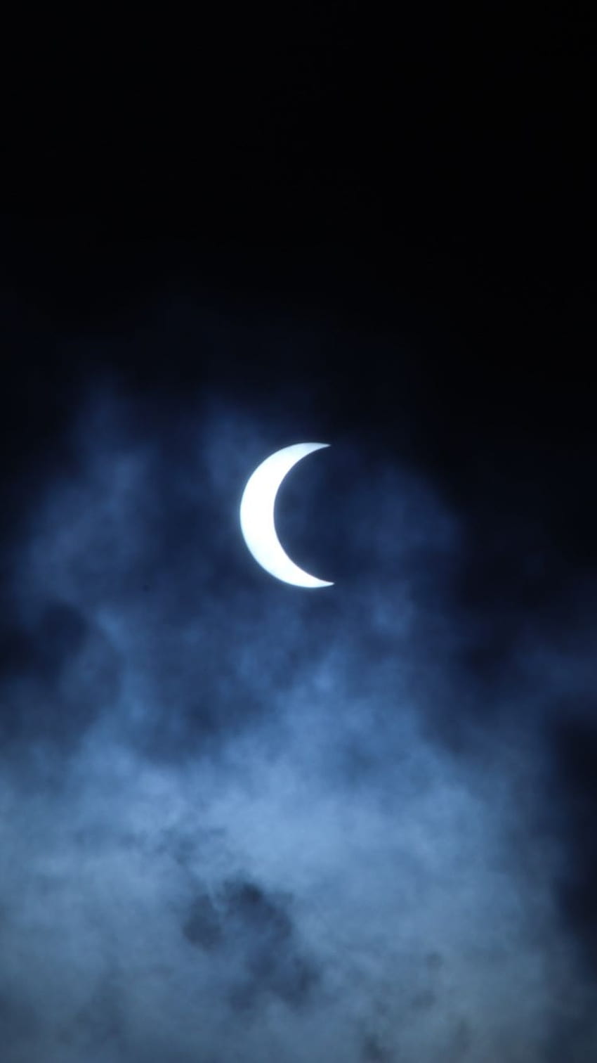 Moon, minimal, dark sky, clouds , , iphone 7, iPhone 8, Blue Moon HD phone wallpaper