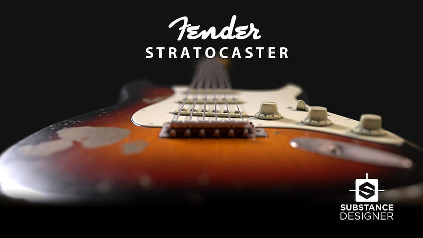 ArtStation — Fender Stratocaster z lat 60., w 100% projektant substancji Tapeta HD