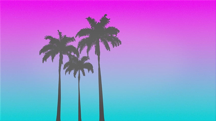 Retro style, 1980s, Palm trees / and Mobile Background HD wallpaper