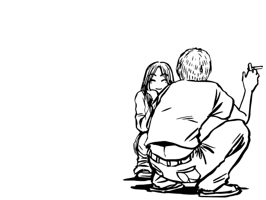 たばこ大先生 鬼塚神崎うるみ モノクロ 鬼塚英吉 喫煙白 Anime, GTO Anime 高画質の壁紙