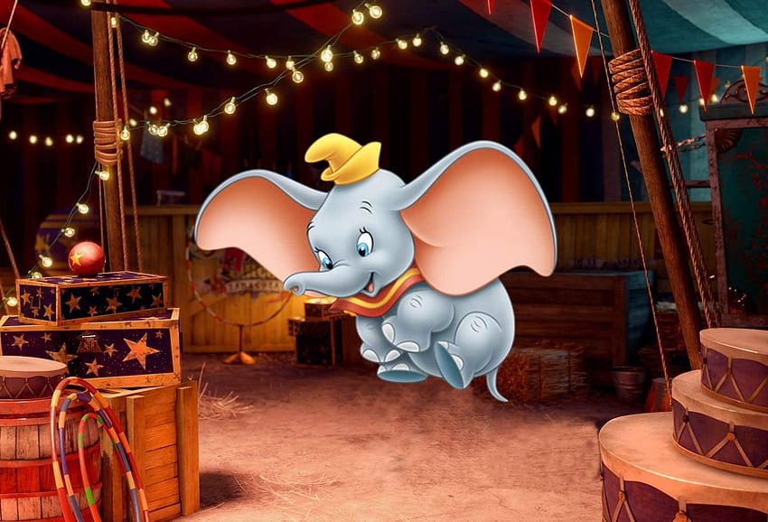 ERIC ฟุต Dumbo Theme Party ฉากหลัง Circus Carnival ช้าง graphy พื้นหลังเด็ก Birtay ทารกแรกเกิด Baby Shower ตกแต่ง Booth LF113 : กล้อง & วอลล์เปเปอร์ HD