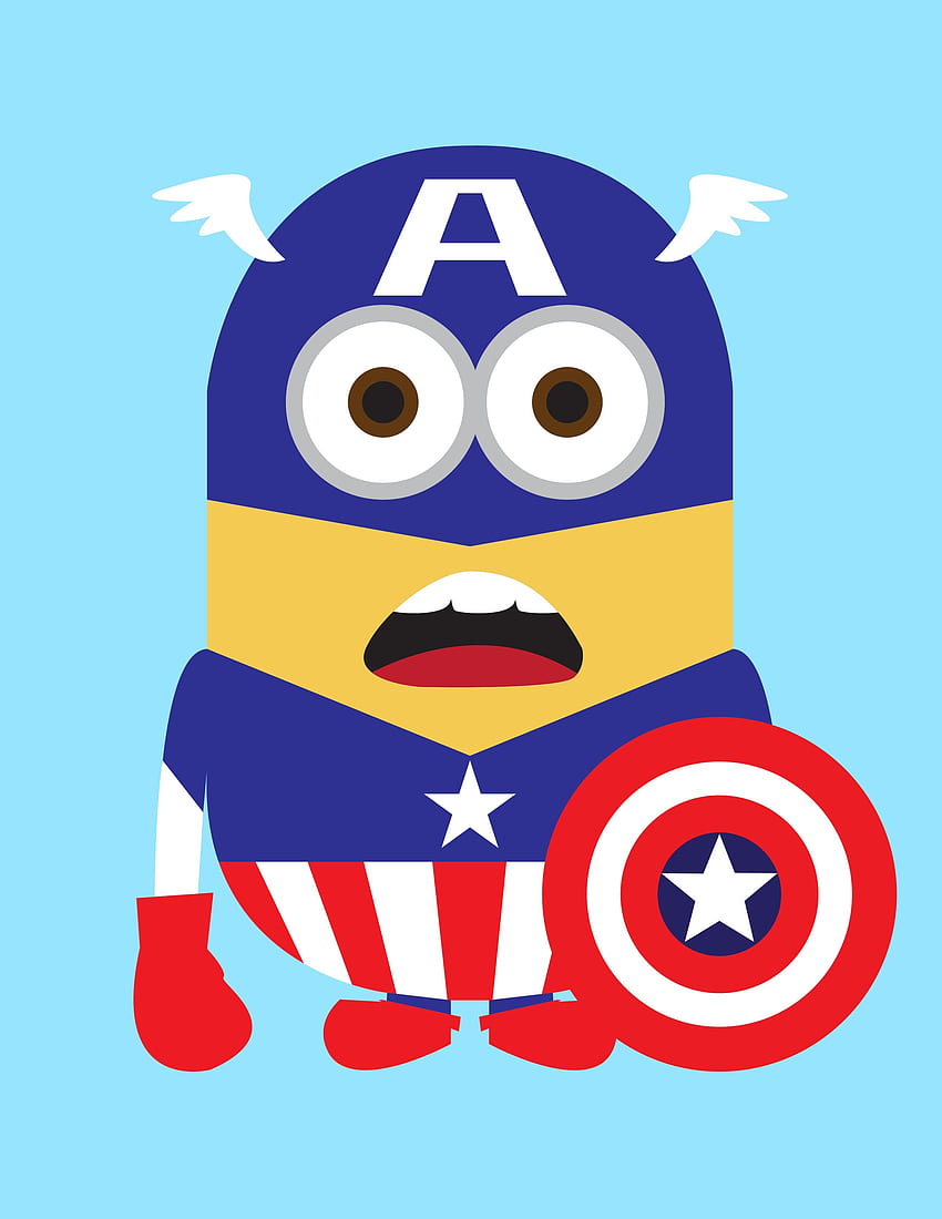 Divertido Capitán América Minion Vengadores iPad – CW LYNCH fondo de pantalla del teléfono
