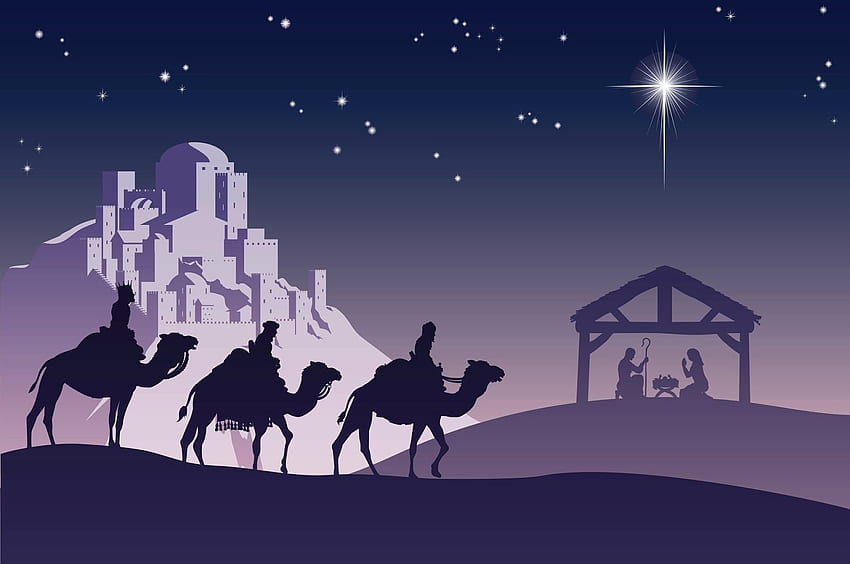 Мъдреци, камила, Рождество Христово, Коледа, Исус, Христос HD тапет