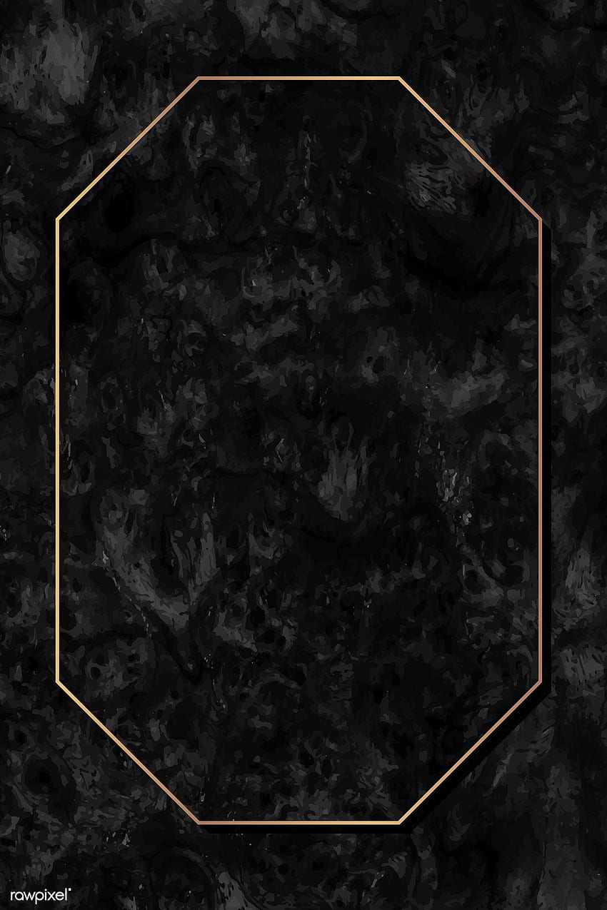 premium vector of Octagon gold frame on black background HD phone wallpaper
