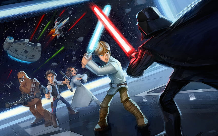 Star Wars, Han Solo, Luke Skywalker, Darth Vader Sfondo HD