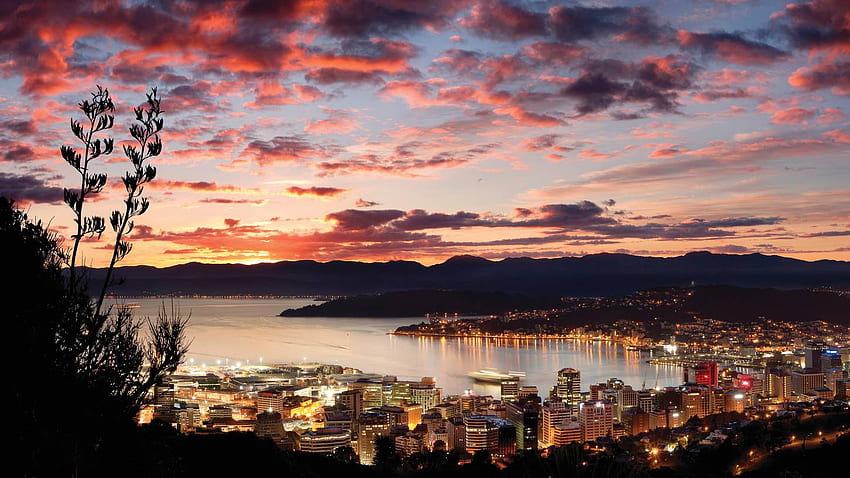 Wellington Yeni Zelanda Gün Batımı HD duvar kağıdı