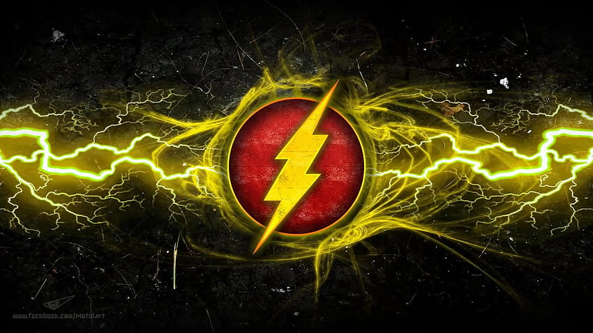 Flash-Logo mit Blitz - -, gelber Blitz HD-Hintergrundbild