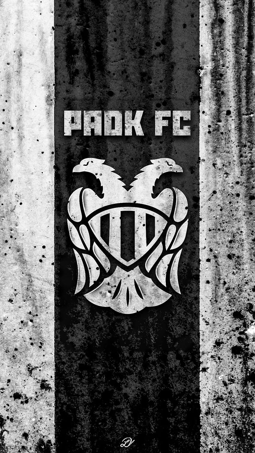 PAOK FC Thessaloniki, símbolo, paokfc, blanco y negro, deportes, águila, ultras, fútbol, ​​partizan fondo de pantalla del teléfono