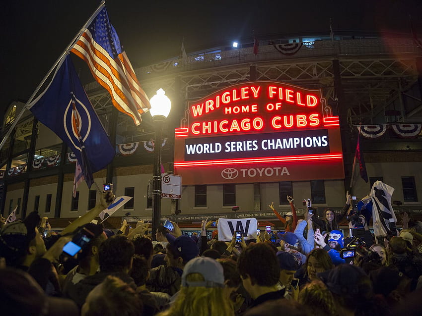 Relive The Wrigley Field World Series Celebration - Bleed Cubbie Blue, Wrigley Field Night HD wallpaper