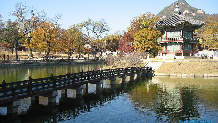 Дворецът Gyeongbokgung Сеул Южна Корея HD тапет