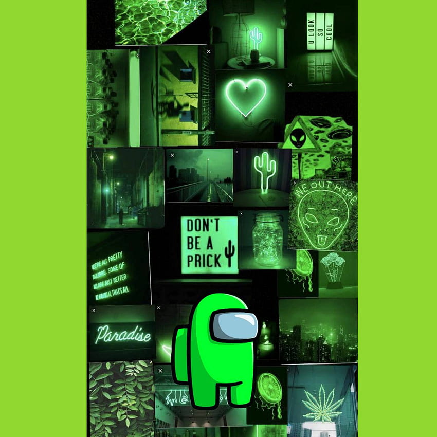Among Us Lime, Among Us Green HD phone wallpaper